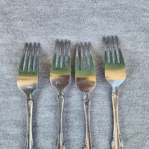 SPRINGTIME Stainless Japan Set Of 4 Dinner Forks 7 1/2" Silverware Flatware - Picture 7 of 8